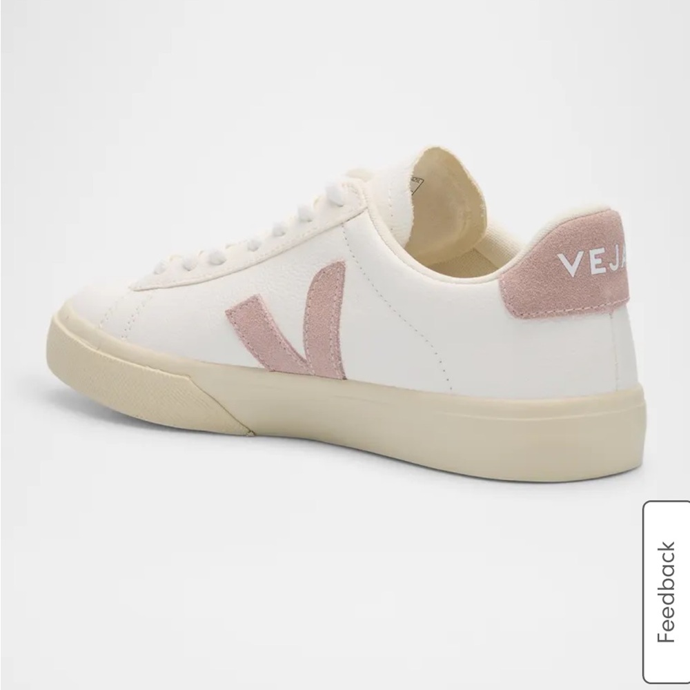 Veja Women's White and Pink Sneakers - Picture 2 of 10